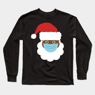 Black Santa With Mask Long Sleeve T-Shirt